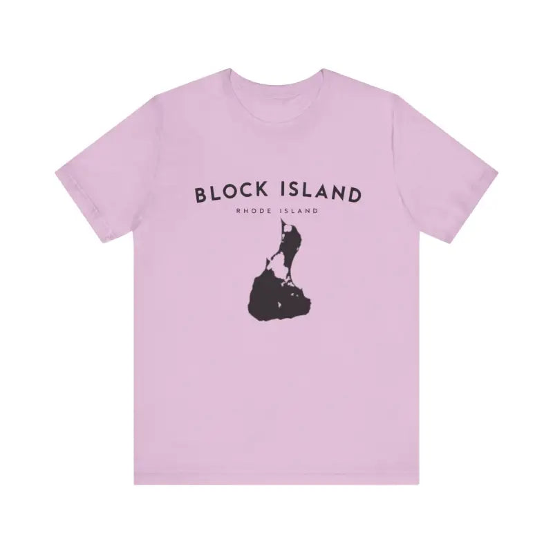 Lilac Block Island Jersey Tee featuring a graphic for Coastal Vibes enthusiasts