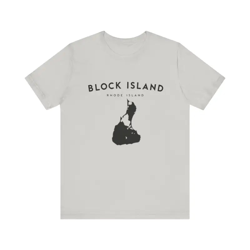 Gray t-shirt featuring Block Island design from the Block Island Jersey Tee collection