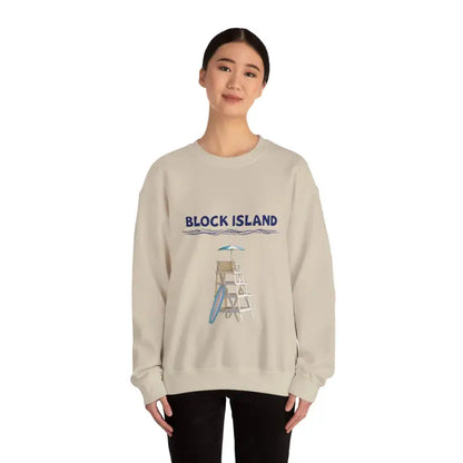 Beige sweatshirt from the Block Island Lifeguard Crewneck Sweatshirt Collection