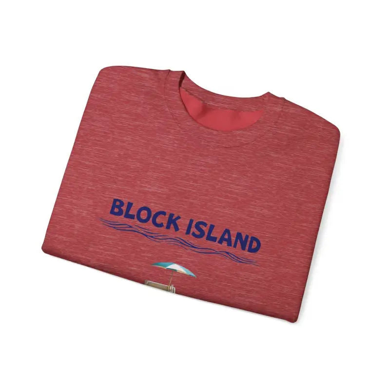 Folded red t-shirt from Block Island Lifeguard Crewneck Sweatshirt Collection