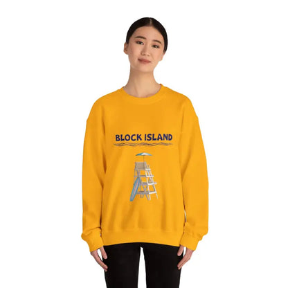 Yellow sweatshirt from the Block Island Lifeguard Crewneck Sweatshirt Collection