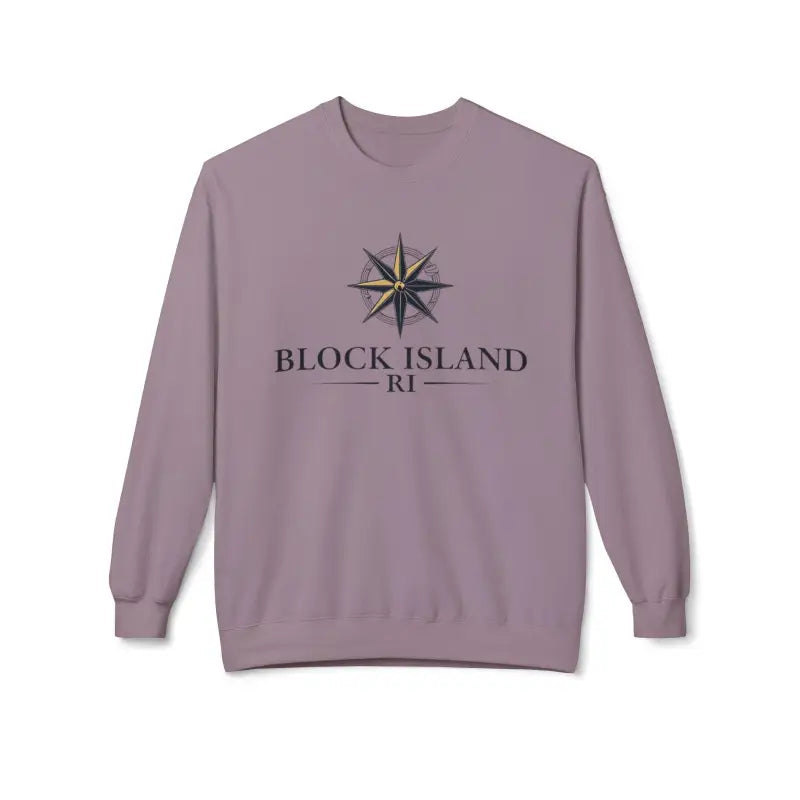 Mauve sweatshirt featuring a nautical compass design from Block Island collection
