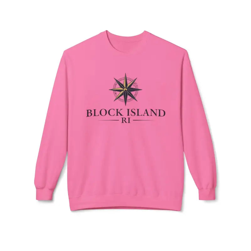 Pink Block Island Nautical Compass Sweatshirt showcasing a stylish maritime design