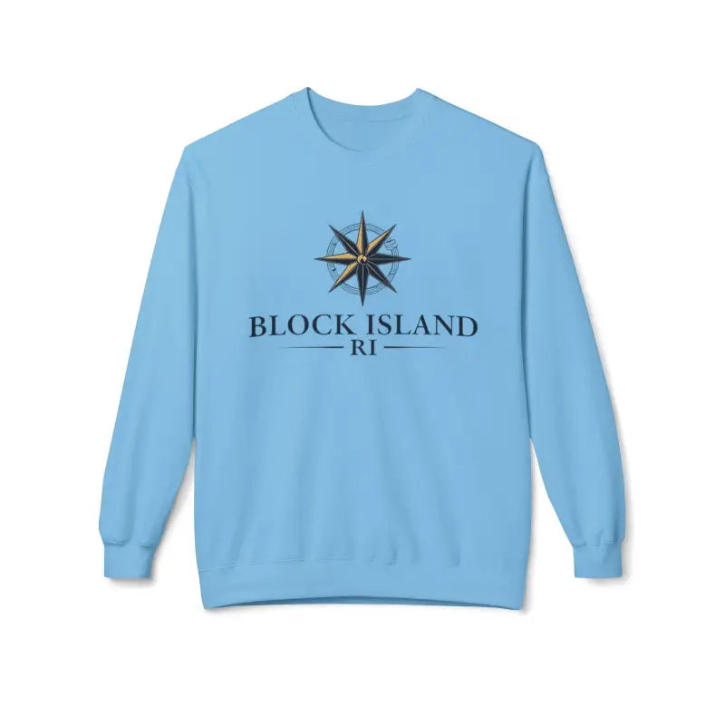 Light blue Block Island Nautical Compass Sweatshirt for casual wear and style