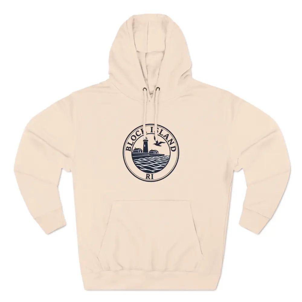 Beige Block Island North Light Unisex Fleece Hoodie with unique design