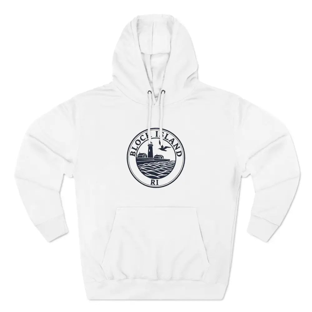 White hooded sweatshirt from Block Island North Light Unisex Fleece Hoodie collection