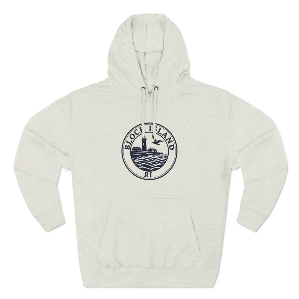 Beige hooded sweatshirt from the Block Island North Light Unisex Fleece Hoodie collection