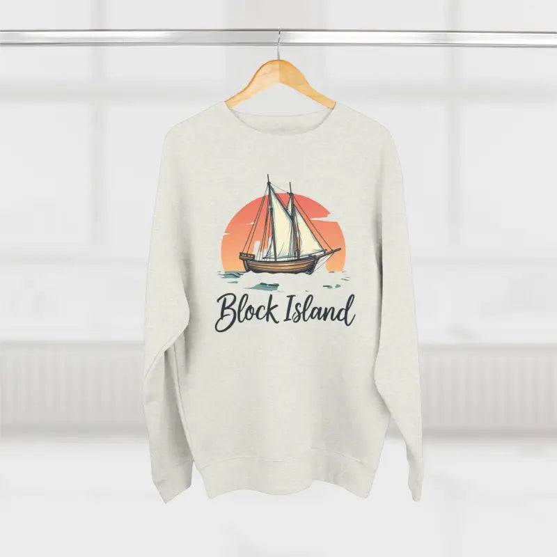 Block Island Pirate Ship Unisex Nautical Sweatshirt featuring a sailboat graphic