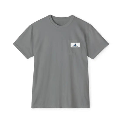 Gray Block Island Pocket T Shirt emphasizing casual summer style and comfort