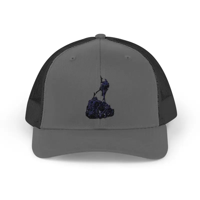 Gray and black Block Island Porkchop Snapback Trucker Cap for stylish casual wear