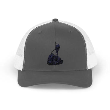 Gray and white Block Island Porkchop Snapback Trucker Cap for stylish outdoor wear