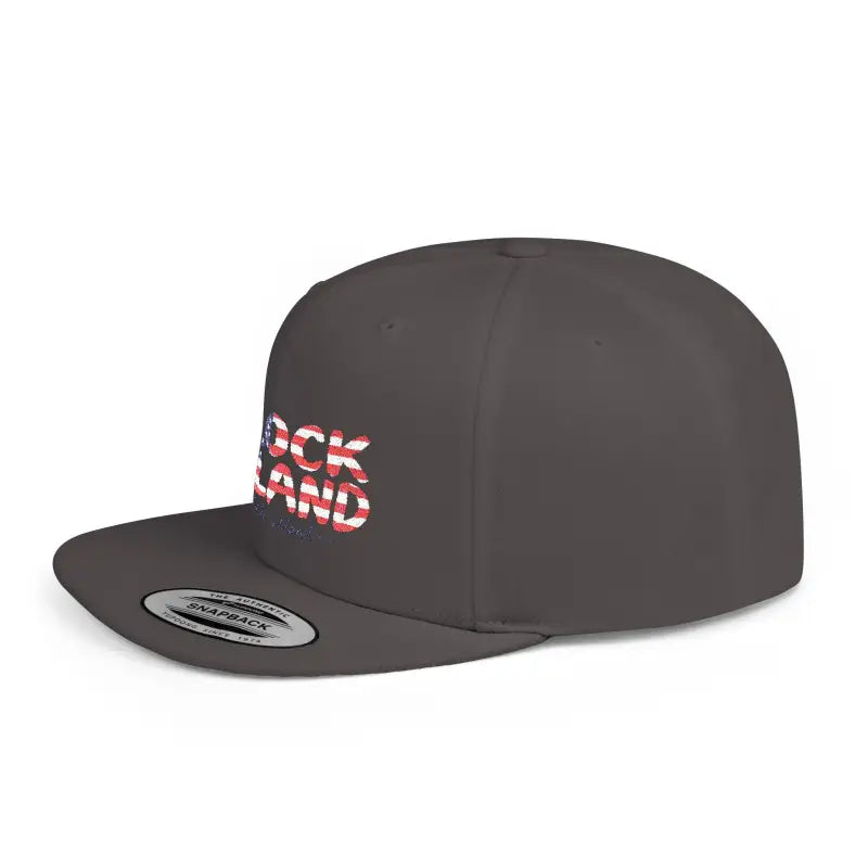 Gray flat-brimmed cap from Block Island Snapback Cap Collection displayed elegantly