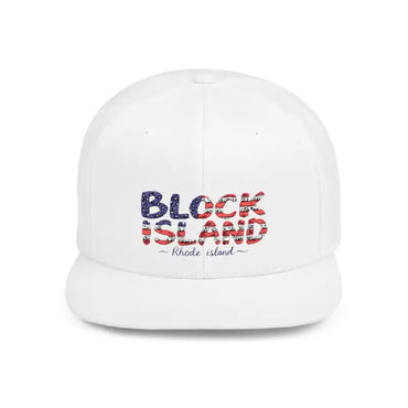 White baseball cap from the Block Island Snapback Cap Collection