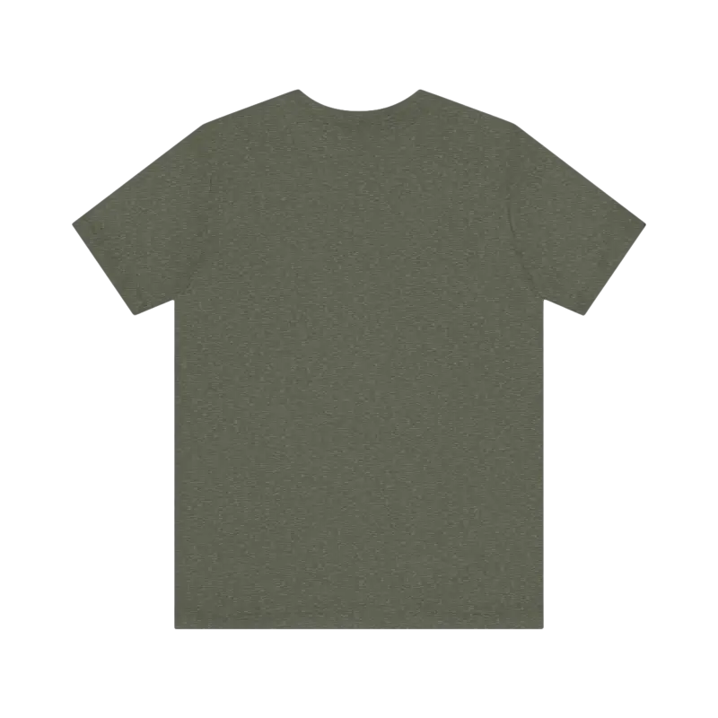 Olive green Block Island Sunset Unisex Jersey Tee displayed on a neutral background