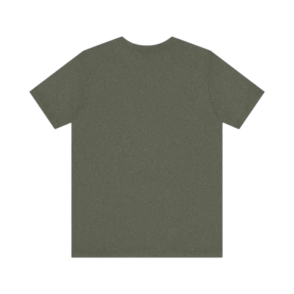 Olive green Block Island Sunset Unisex Jersey Tee displayed on a neutral background