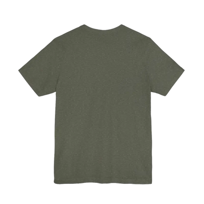 Olive green Block Island Sunset Unisex Jersey Tee displayed on a simple background