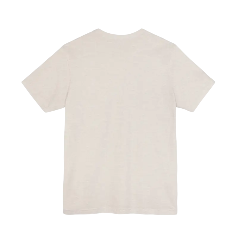 Beige short-sleeve t-shirt from the Block Island Sunset Unisex Jersey Tee collection