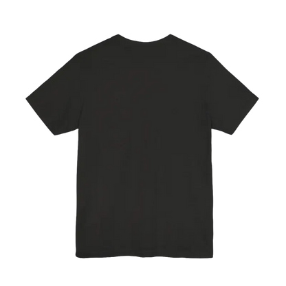 Black short-sleeved t-shirt from Block Island Sunset Unisex Jersey Tee collection