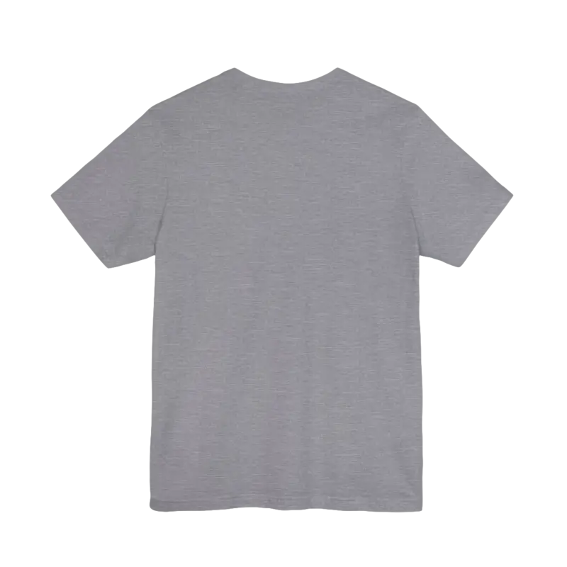 Gray short-sleeved t-shirt from the Block Island Sunset Unisex Jersey Tee collection