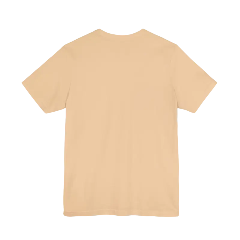 Tan short-sleeved Block Island Sunset Unisex Jersey Tee for casual wear