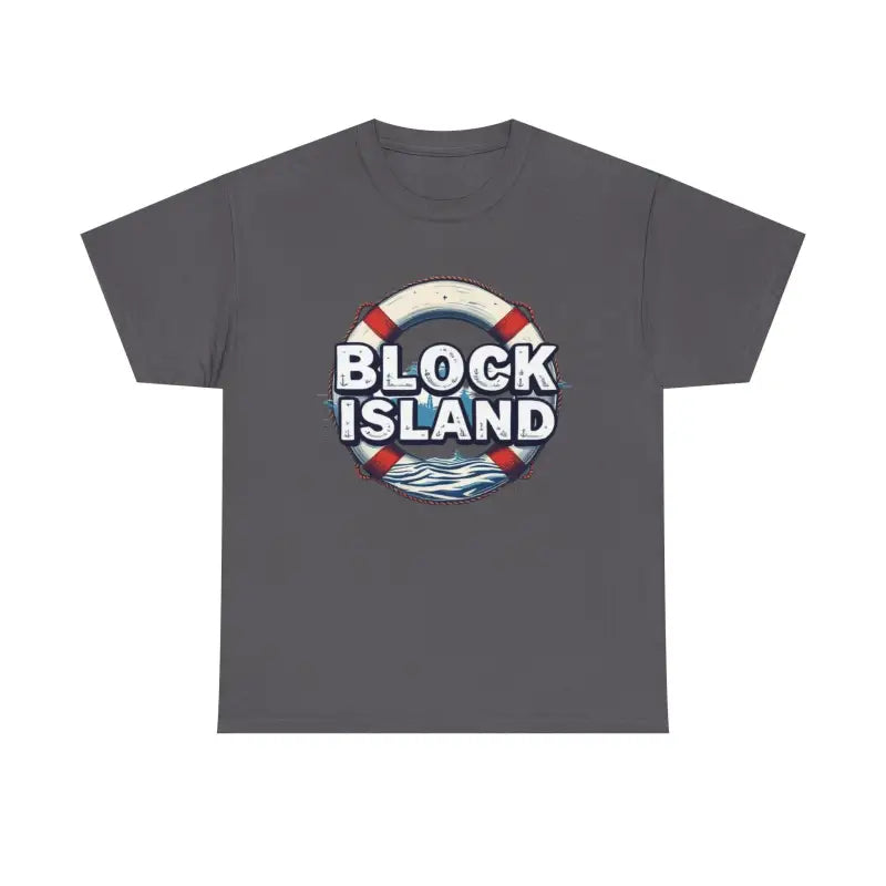 Gray Block Island Unisex Cotton Tee featuring a stylish design for everyday wear