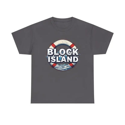 Gray Block Island Unisex Cotton Tee featuring a stylish design for everyday wear