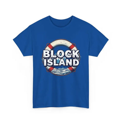 Blue Block Island graphic t-shirt from the Block Island Unisex Cotton Tee collection