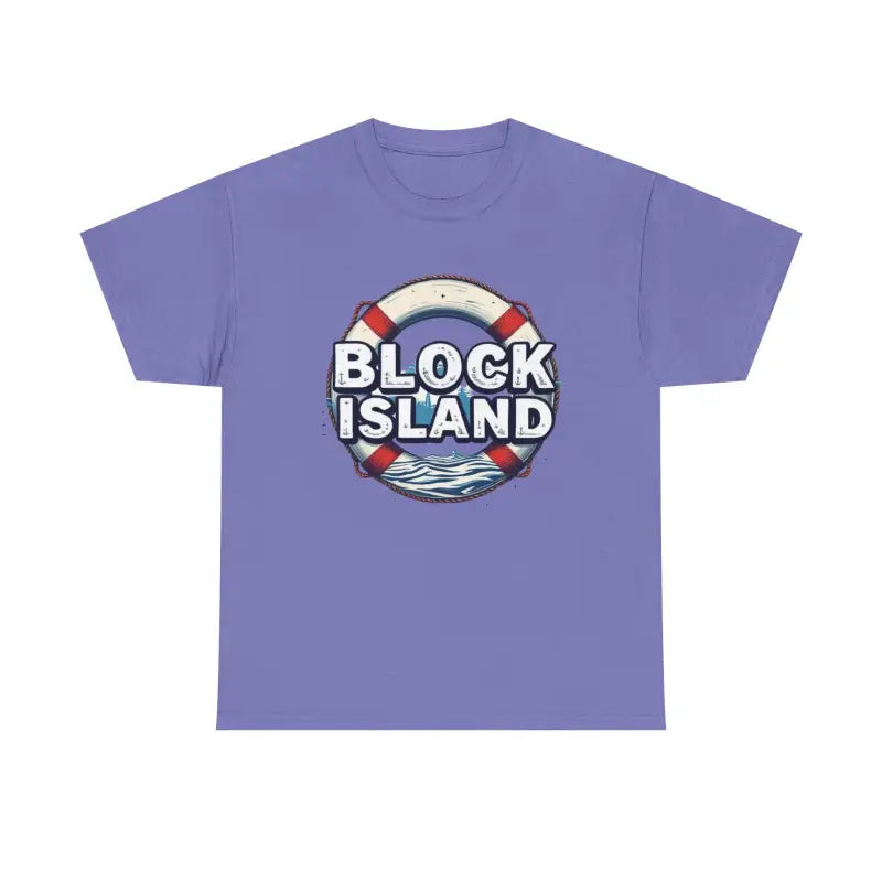 Lavender Block Island Unisex Cotton Tee displayed on a neutral background