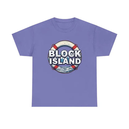 Lavender Block Island Unisex Cotton Tee displayed on a neutral background