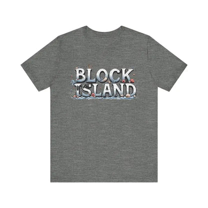 Gray Block Island Unisex Jersey Tee showcasing a comfortable and stylish design
