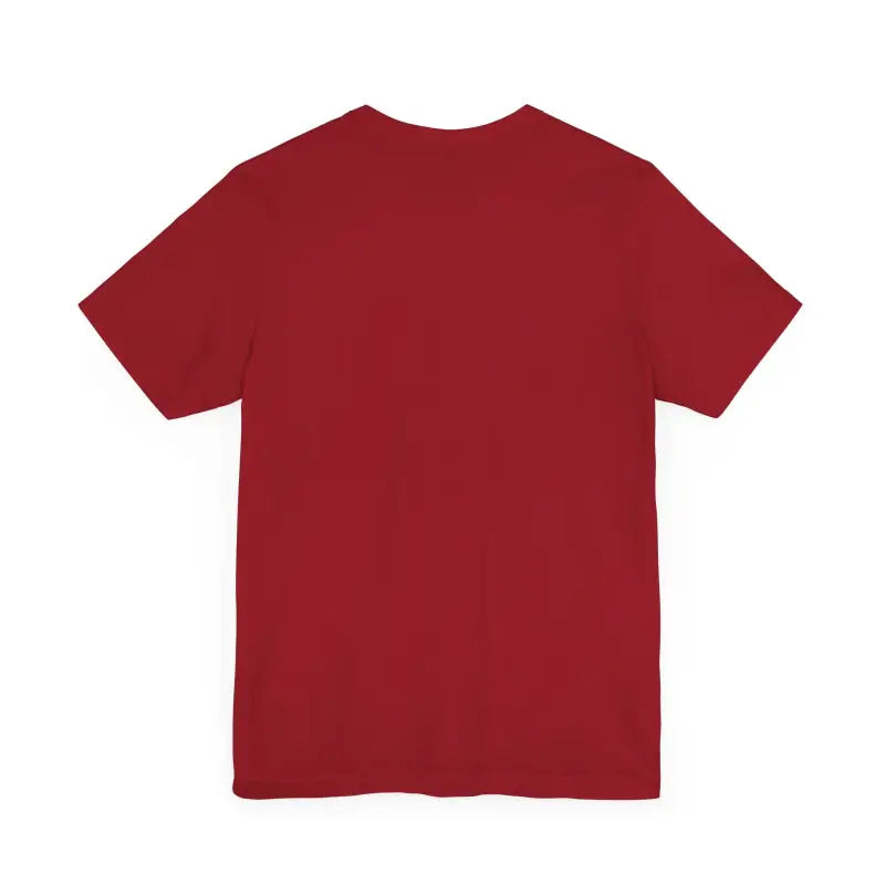 Red Block Island Unisex Jersey Tee displayed on a neutral background