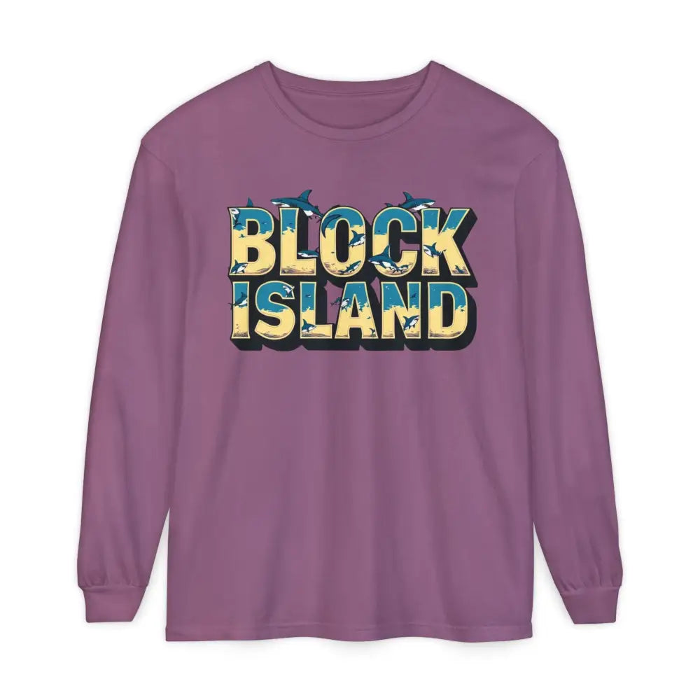 Purple long-sleeved shirt from BLOCK ISLAND Unisex Long Sleeve Tee collection