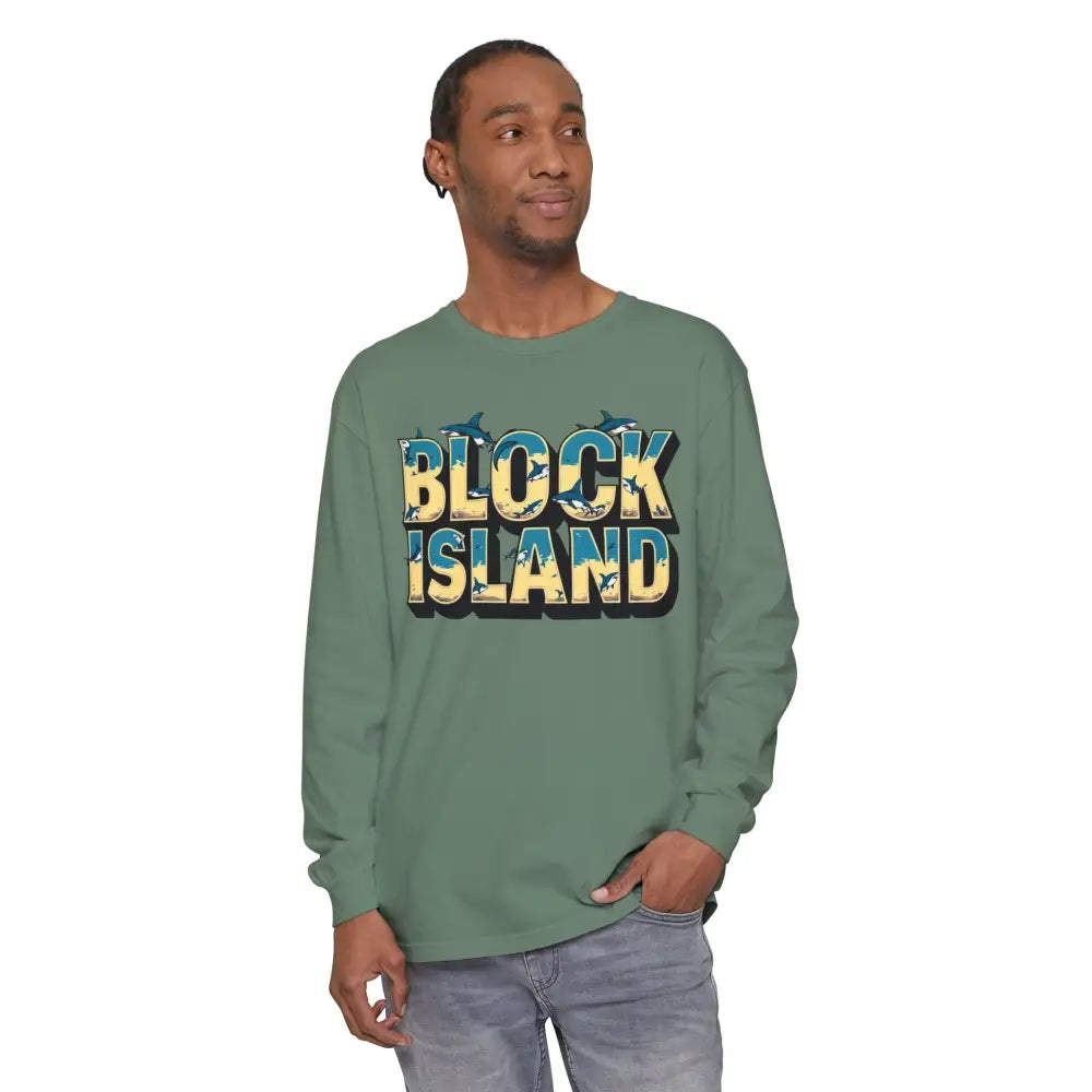 Long-sleeved Block Island graphic tee from BLOCK ISLAND Unisex Long Sleeve Tee collection
