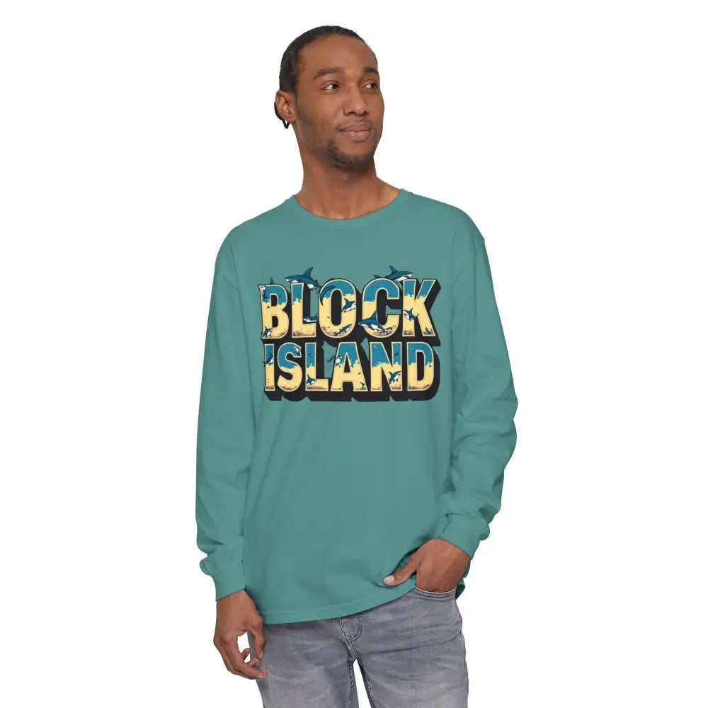 Long-sleeved Block Island shirt from the BLOCK ISLAND Unisex Long Sleeve Tee collection