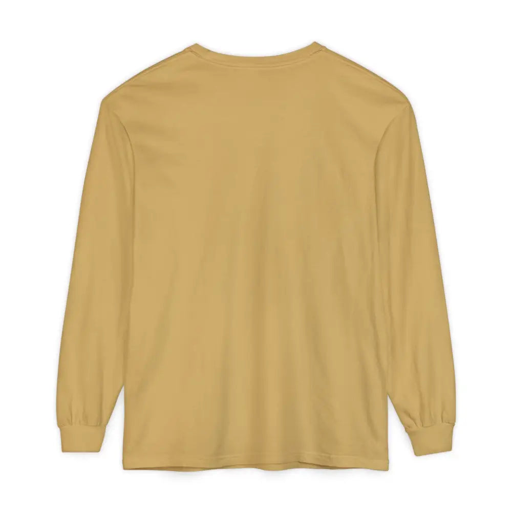Mustard-colored long-sleeved shirt from BLOCK ISLAND Unisex Long Sleeve Tee collection