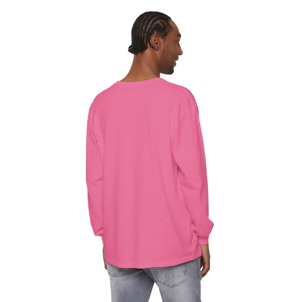 Pink long-sleeved BLOCK ISLAND Unisex Long Sleeve Tee displayed on a neutral background