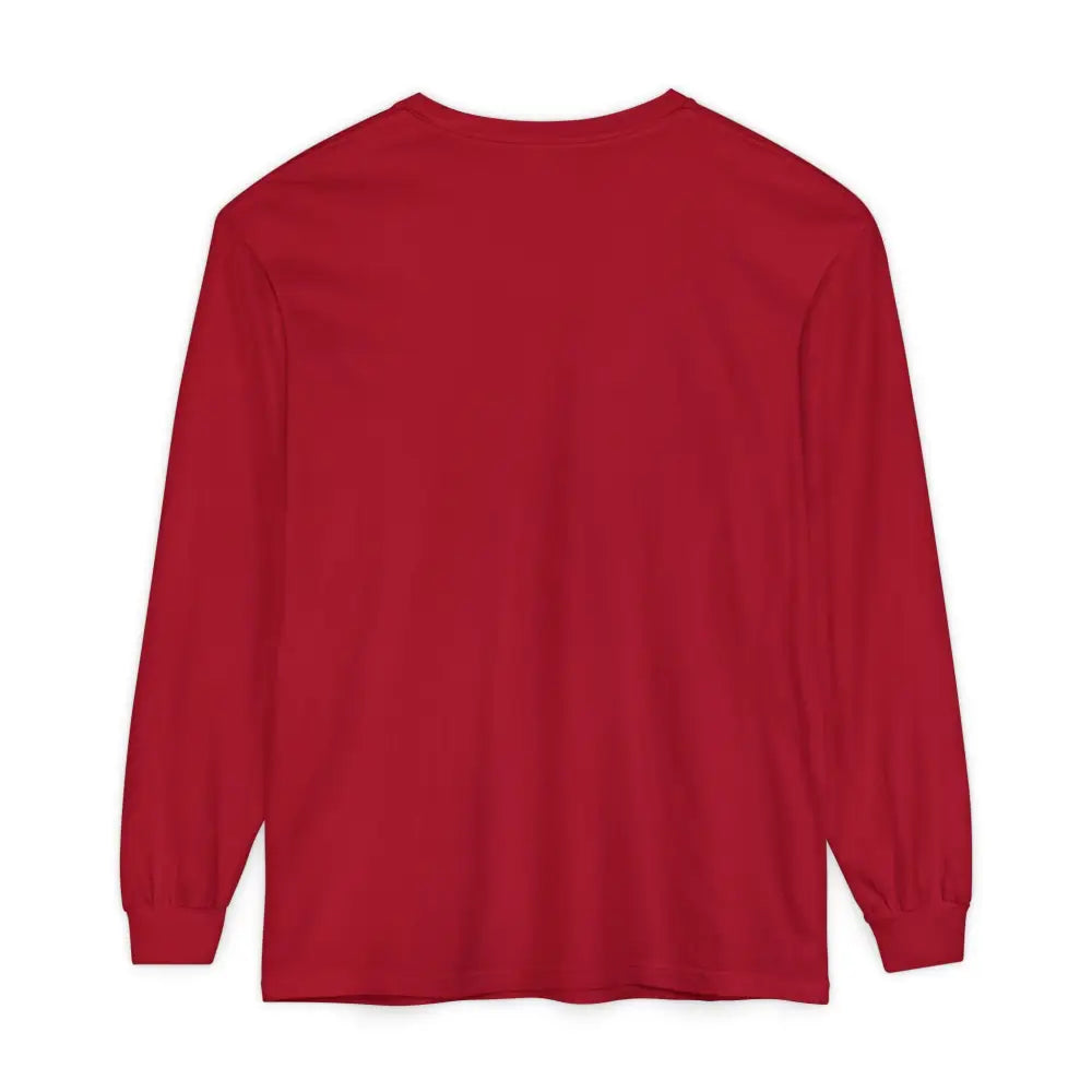 Red long-sleeved shirt from BLOCK ISLAND Unisex Long Sleeve Tee for casual wear