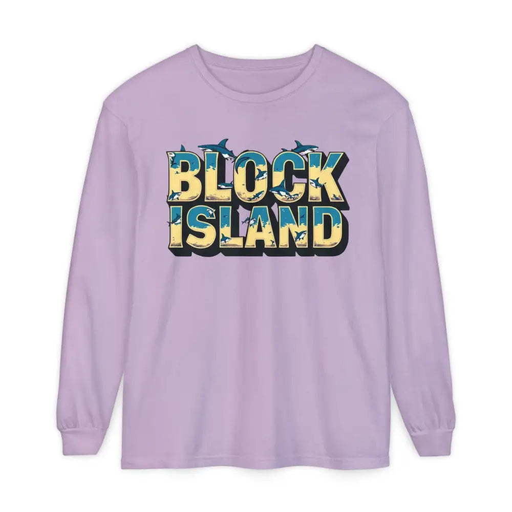 Lavender long-sleeved shirt from BLOCK ISLAND Unisex Long Sleeve Tee collection