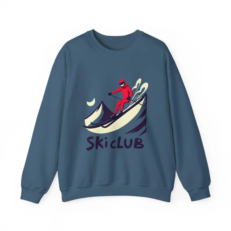 Blue Ski Club Heavy Blend Sweatshirt featuring a stylish blue design for winter sports enthusiasts