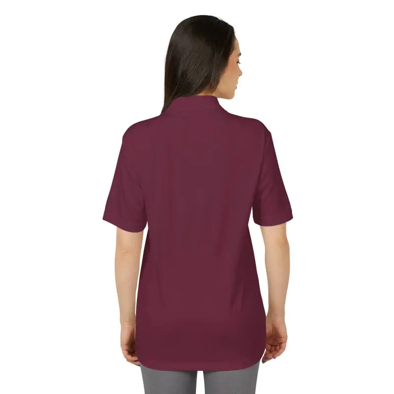 Maroon short-sleeved Adidas unisex performance polo from Bonnet Shores collection