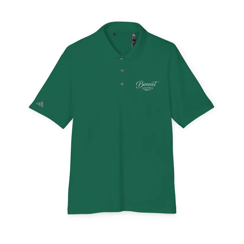 Green short-sleeved Bonnet Shores Embroidered Adidas Unisex Performance Polo Shirt