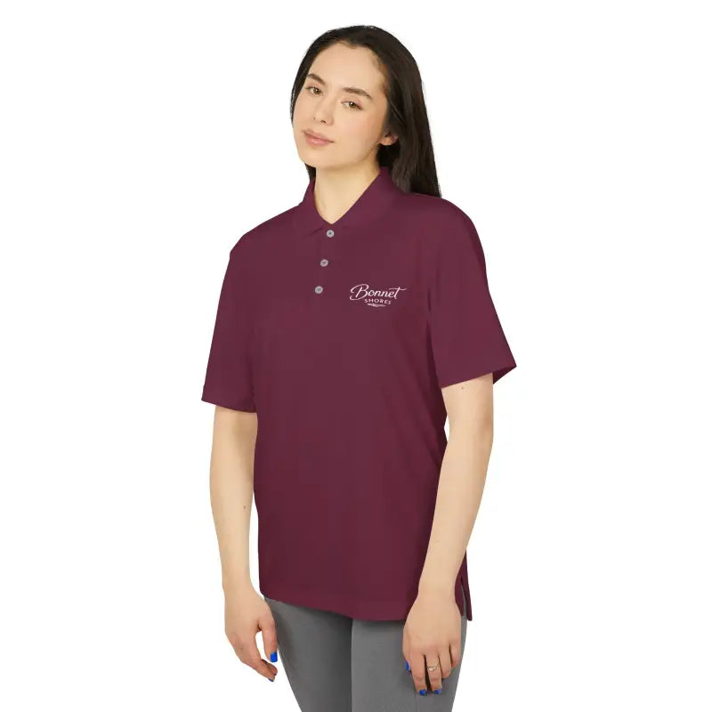 Maroon Bonnet Shores Embroidered Adidas Unisex Performance Polo Sport Shirt