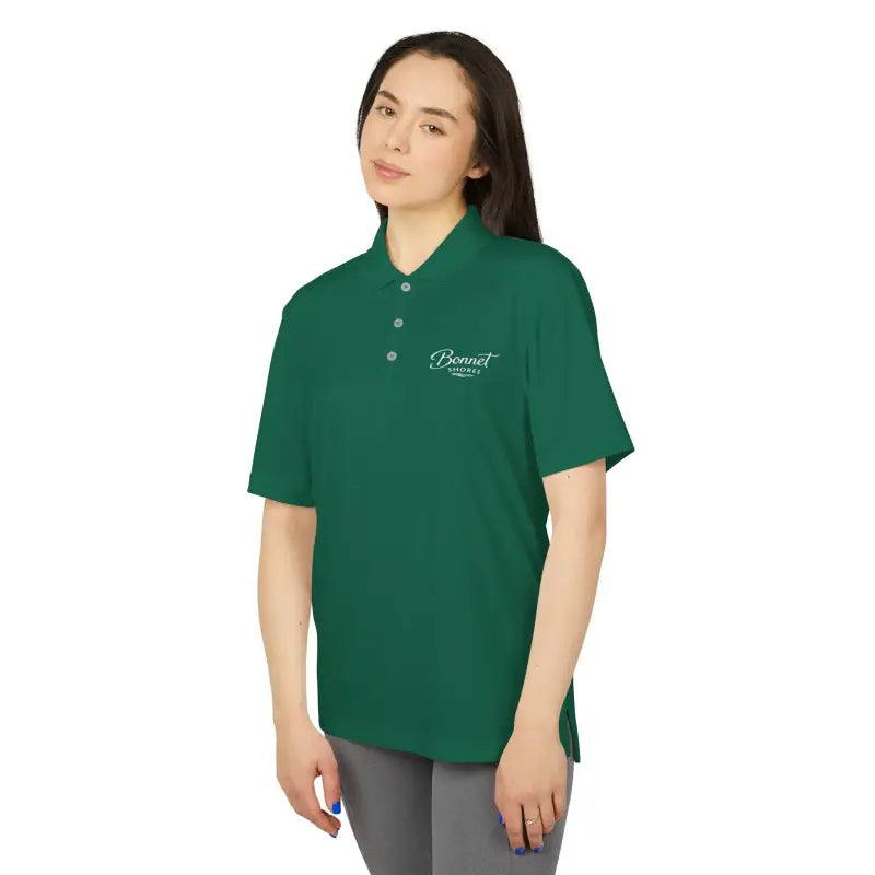 Green polo shirt from Bonnet Shores Embroidered Adidas Unisex Performance Polo collection