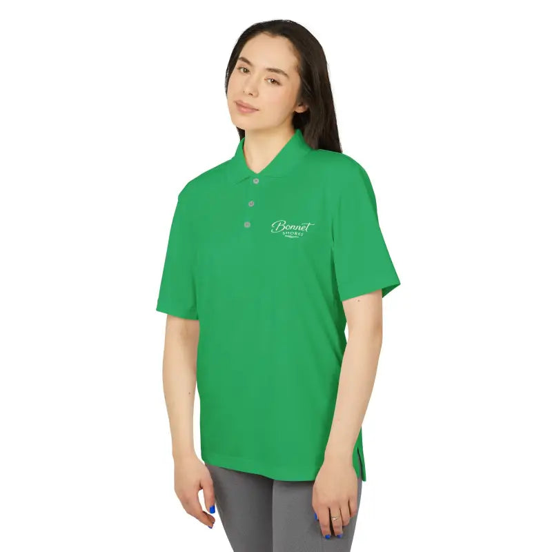Green Bonnet Shores Embroidered Adidas Unisex Performance Polo Sport Shirt