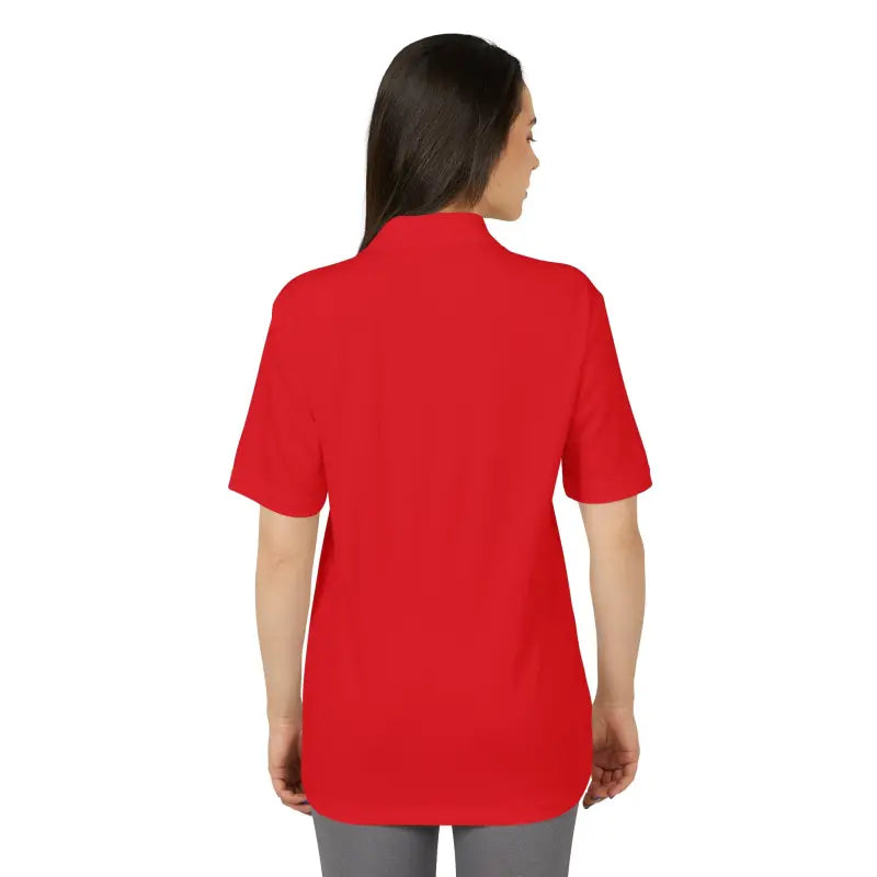 Red short-sleeved Bonnet Shores Embroidered Adidas Unisex Performance Polo shirt