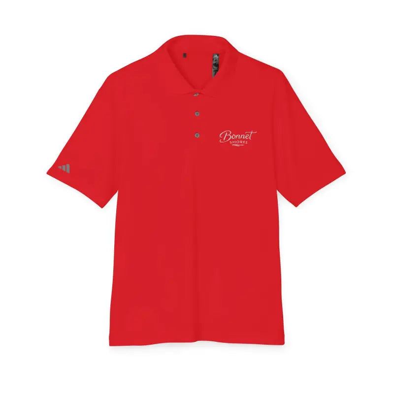 Red short-sleeved polo shirt from Bonnet Shores Embroidered Adidas Performance Polo