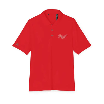 Red short-sleeved polo shirt from Bonnet Shores Embroidered Adidas Performance Polo