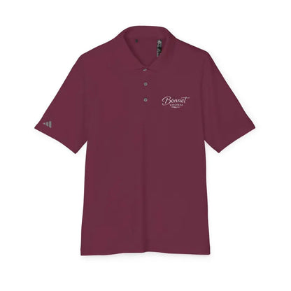 Maroon short-sleeved polo shirt from Bonnet Shores Embroidered Adidas Performance Polo