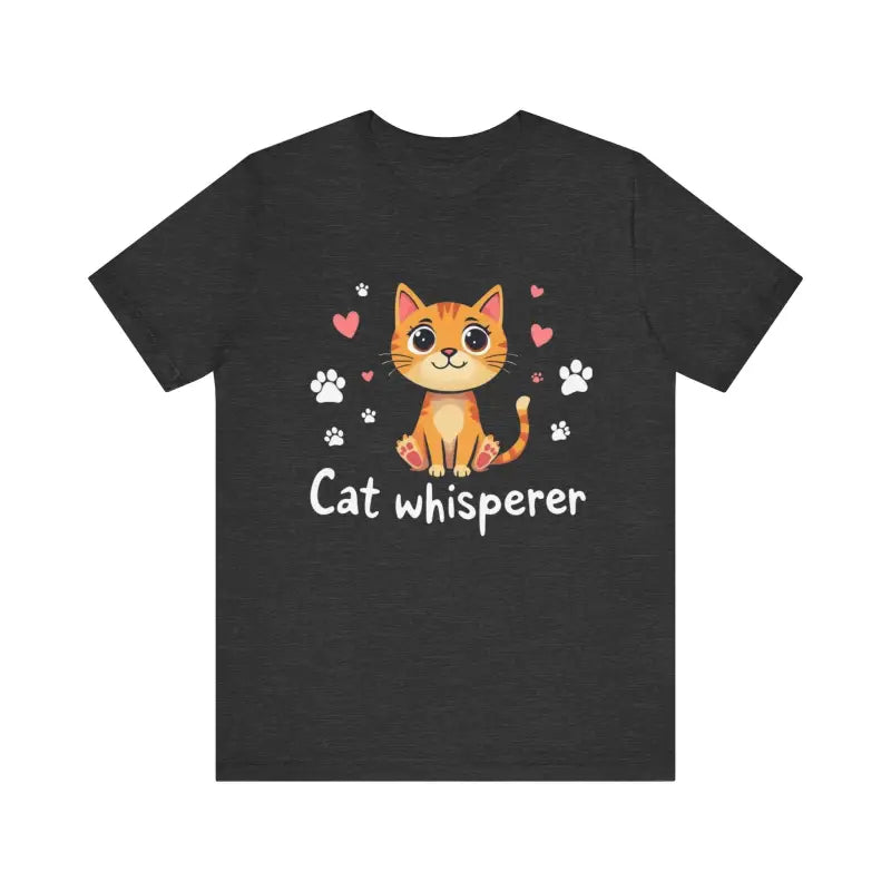Black Cat Whisperer T-shirt from Cat Whisperer Unisex Short Sleeve Tee collection