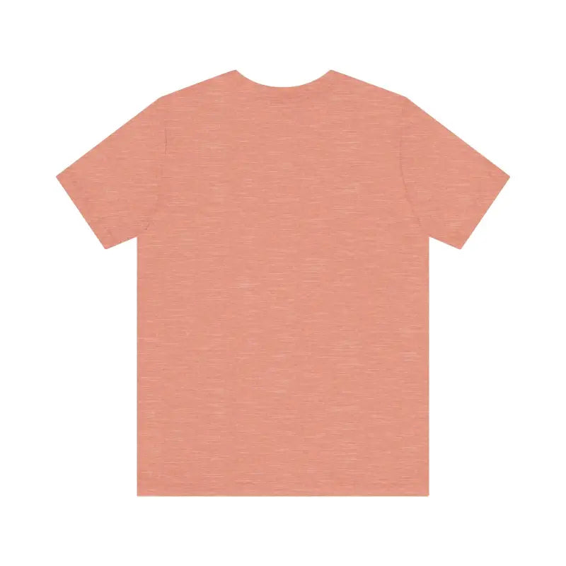 Peach-colored Cat Whisperer Unisex Short Sleeve Tee displayed on a white background